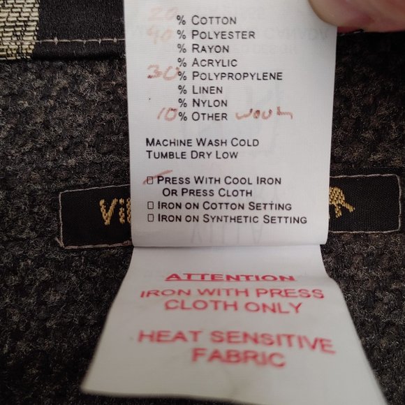 Villa Factory Designer Dress Jacket Women's Sz XXL Brown Black w Pockets - Picture 9 of 11